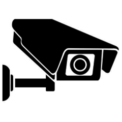 Symbol für Videoübertragung: Eine Kamera stellt die ARCON Videorückmeldung dar, die Echtzeitüberwachung Ihrer Maschine mit bis zu 4 Kameras ermöglicht.