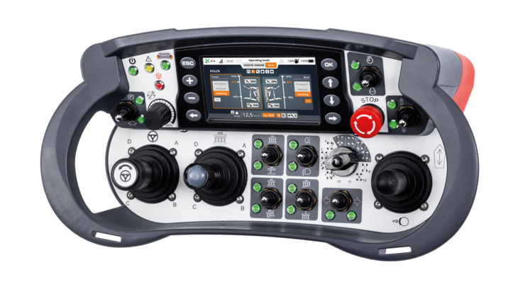 Joystickgerät T7 Foto des T7 Joystickgeräts, das sein ergonomisches Design und die Bedienelemente für präzise Steuerungsanwendungen hervorhebt.