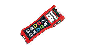 Pushbutton device TGE-210 TGE-210 keypad with 14 individually customizable buttons, optional 2.8" color graphic display, RGB-LEDs, toggle switch, and rotary switch