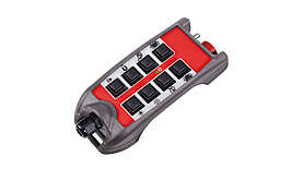 Tastengerät TGD-108 CBL Tastengerät TGD-108 CBL mit bis zu 8 individuell beschriftbaren Drucktasten, ergonomischem Design, Not-Halt-Taste und optionalem Kippschalter für industrielle Anwendungen.