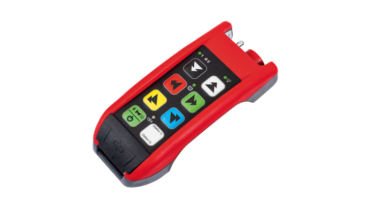 Tastengerät TGD-8 Tastengerät TGD-8 mit 8 zweistufigen Drucktasten, STOPP-Schalter und Kippschalter, optional mit RGB-LED-Statusanzeige.